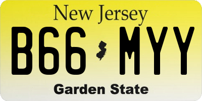 NJ license plate B66MYY