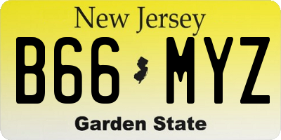 NJ license plate B66MYZ