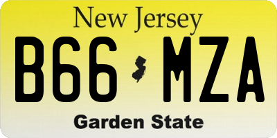 NJ license plate B66MZA