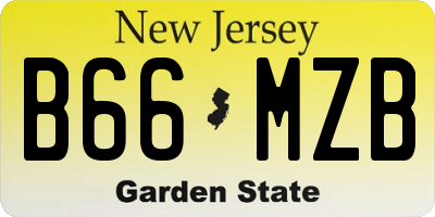 NJ license plate B66MZB