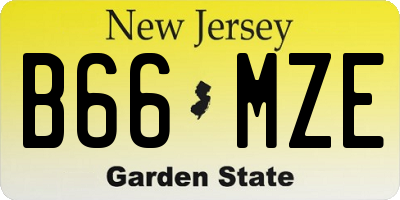 NJ license plate B66MZE