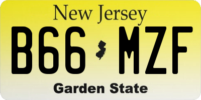 NJ license plate B66MZF