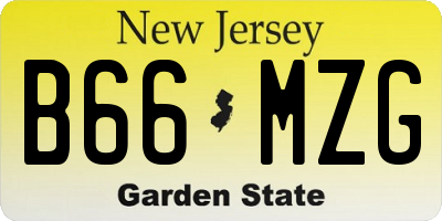 NJ license plate B66MZG
