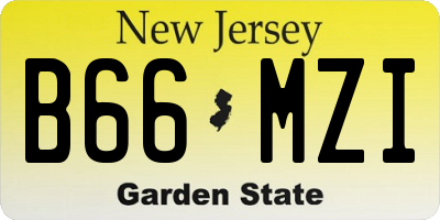 NJ license plate B66MZI