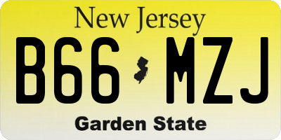 NJ license plate B66MZJ