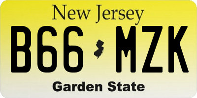 NJ license plate B66MZK