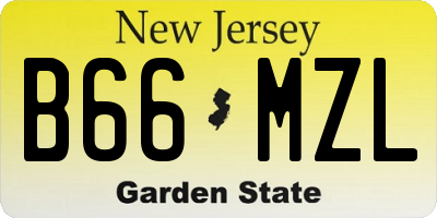 NJ license plate B66MZL