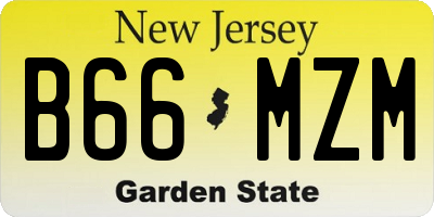 NJ license plate B66MZM