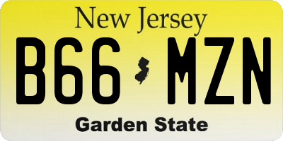 NJ license plate B66MZN