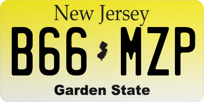 NJ license plate B66MZP
