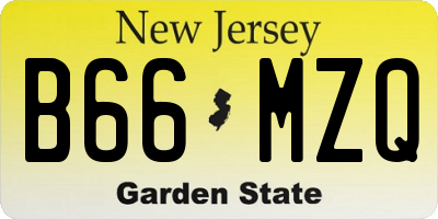 NJ license plate B66MZQ