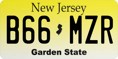 NJ license plate B66MZR