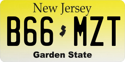 NJ license plate B66MZT