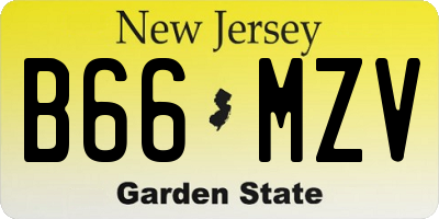 NJ license plate B66MZV