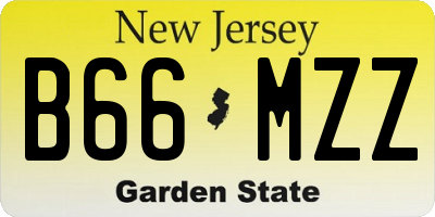 NJ license plate B66MZZ