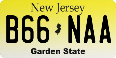 NJ license plate B66NAA