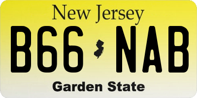 NJ license plate B66NAB