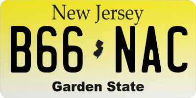 NJ license plate B66NAC