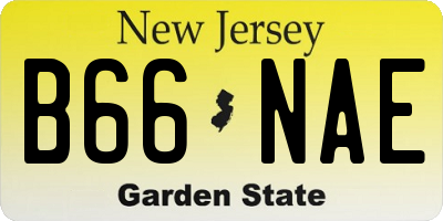 NJ license plate B66NAE