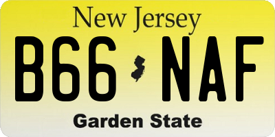 NJ license plate B66NAF