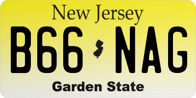 NJ license plate B66NAG