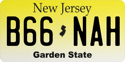 NJ license plate B66NAH