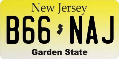 NJ license plate B66NAJ