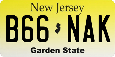 NJ license plate B66NAK