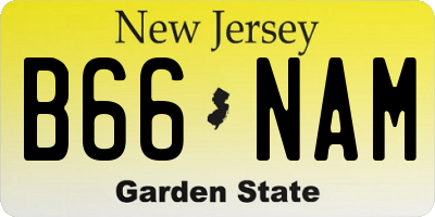 NJ license plate B66NAM
