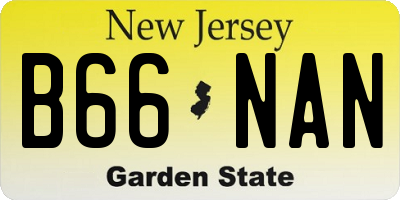 NJ license plate B66NAN