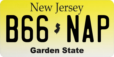 NJ license plate B66NAP
