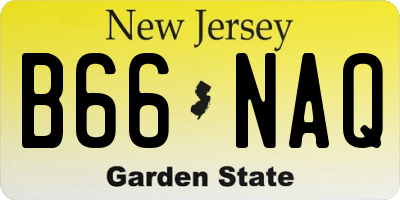 NJ license plate B66NAQ