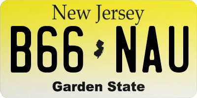 NJ license plate B66NAU