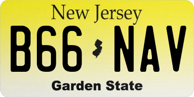 NJ license plate B66NAV