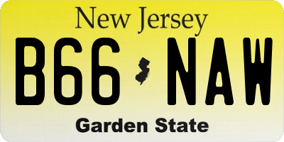 NJ license plate B66NAW