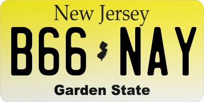 NJ license plate B66NAY