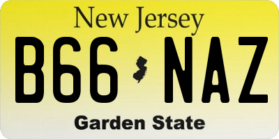 NJ license plate B66NAZ