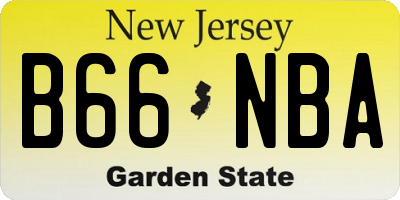 NJ license plate B66NBA