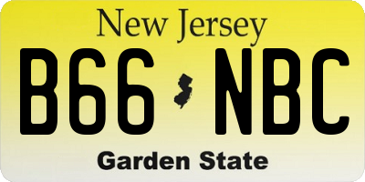 NJ license plate B66NBC