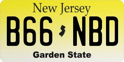 NJ license plate B66NBD