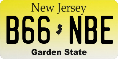 NJ license plate B66NBE