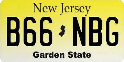 NJ license plate B66NBG