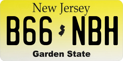 NJ license plate B66NBH