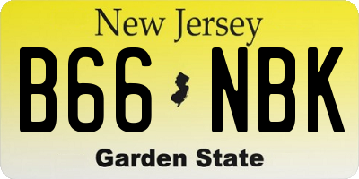 NJ license plate B66NBK