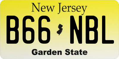 NJ license plate B66NBL