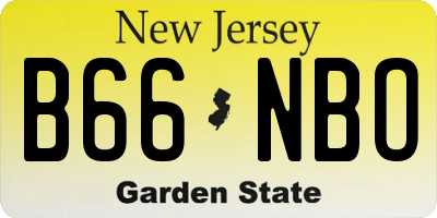NJ license plate B66NBO