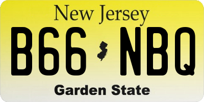 NJ license plate B66NBQ