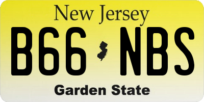 NJ license plate B66NBS