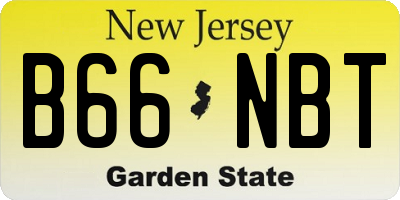 NJ license plate B66NBT