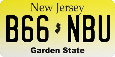 NJ license plate B66NBU